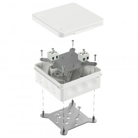 Коробка огнестойкая для о/п двухкомпонентная 60-0303-FR2.5-4 Е15-Е120 RAL9003 100х100х40 (16 шт/кор) Промрукав