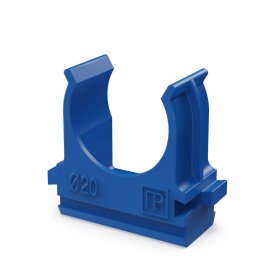 Крепёж-клипса для труб АБС-пластик синяя d20 мм (100шт/1500шт уп/кор) Промрукав
