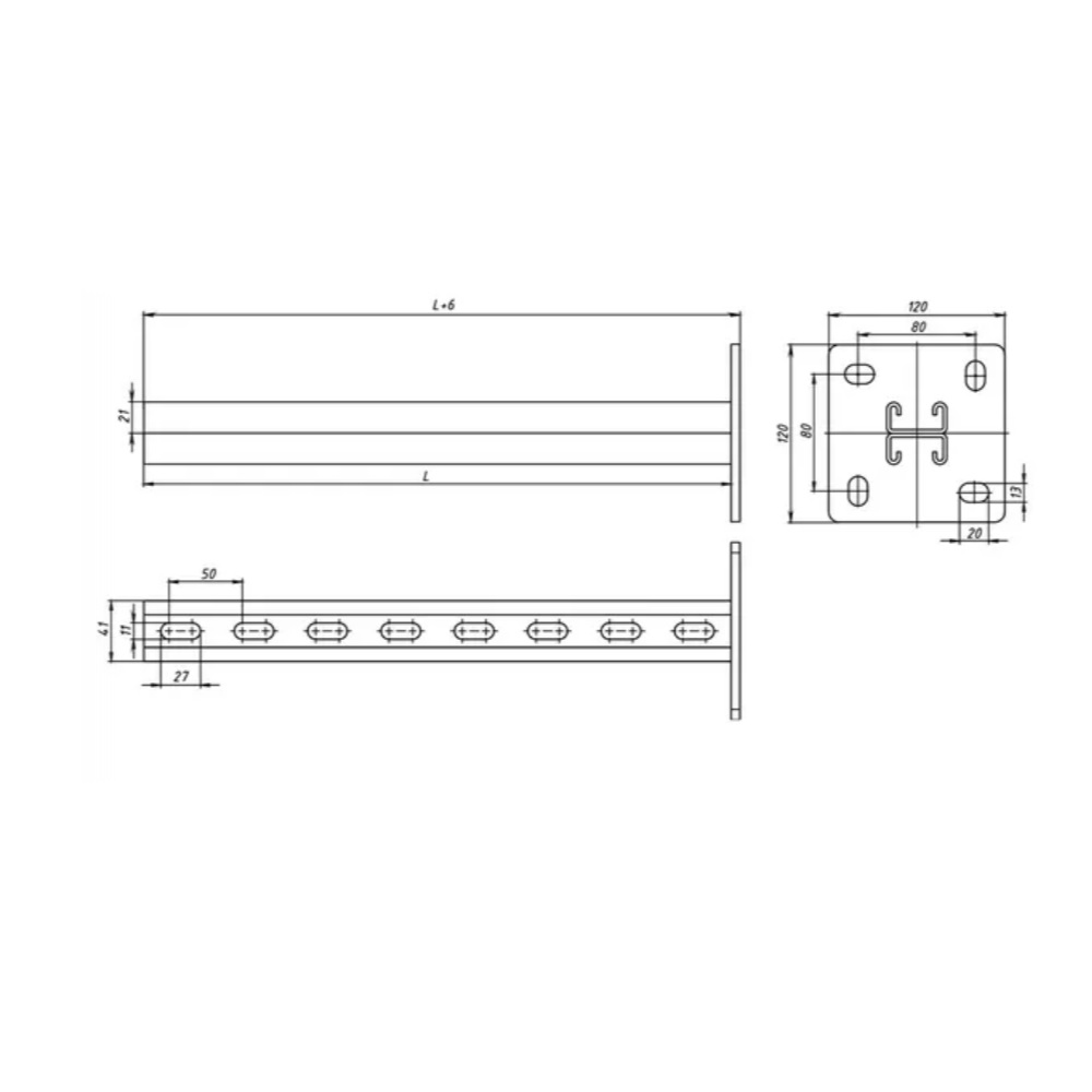 Стойка STRUT двойная HDZ ССД-41х21х2500 (2,5мм) Промрукав