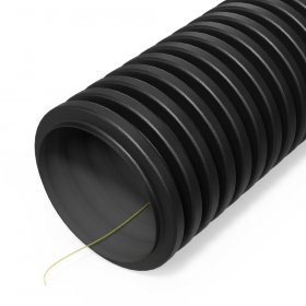 Труба гофрированная двустенная ПНД гибкая тип 450 (SN6) стойкая к ультрафиолету с/з черная d200 мм (35м/уп) Промрукав