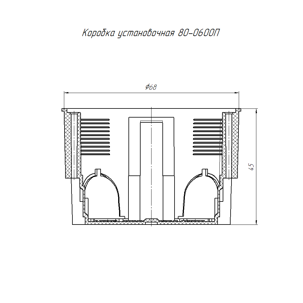 Коробка установочная ГСК 80-0600П безгалогенная (HF) 68х45 (200шт/кор) Промрукав