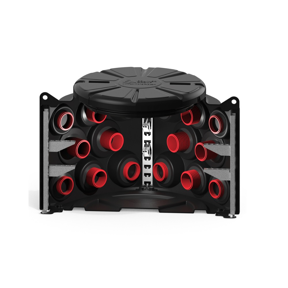 Пластиковый колодец КН-1000 H1300 с крышкой D780 мм (модификация с предустановленными кабельными стойками)