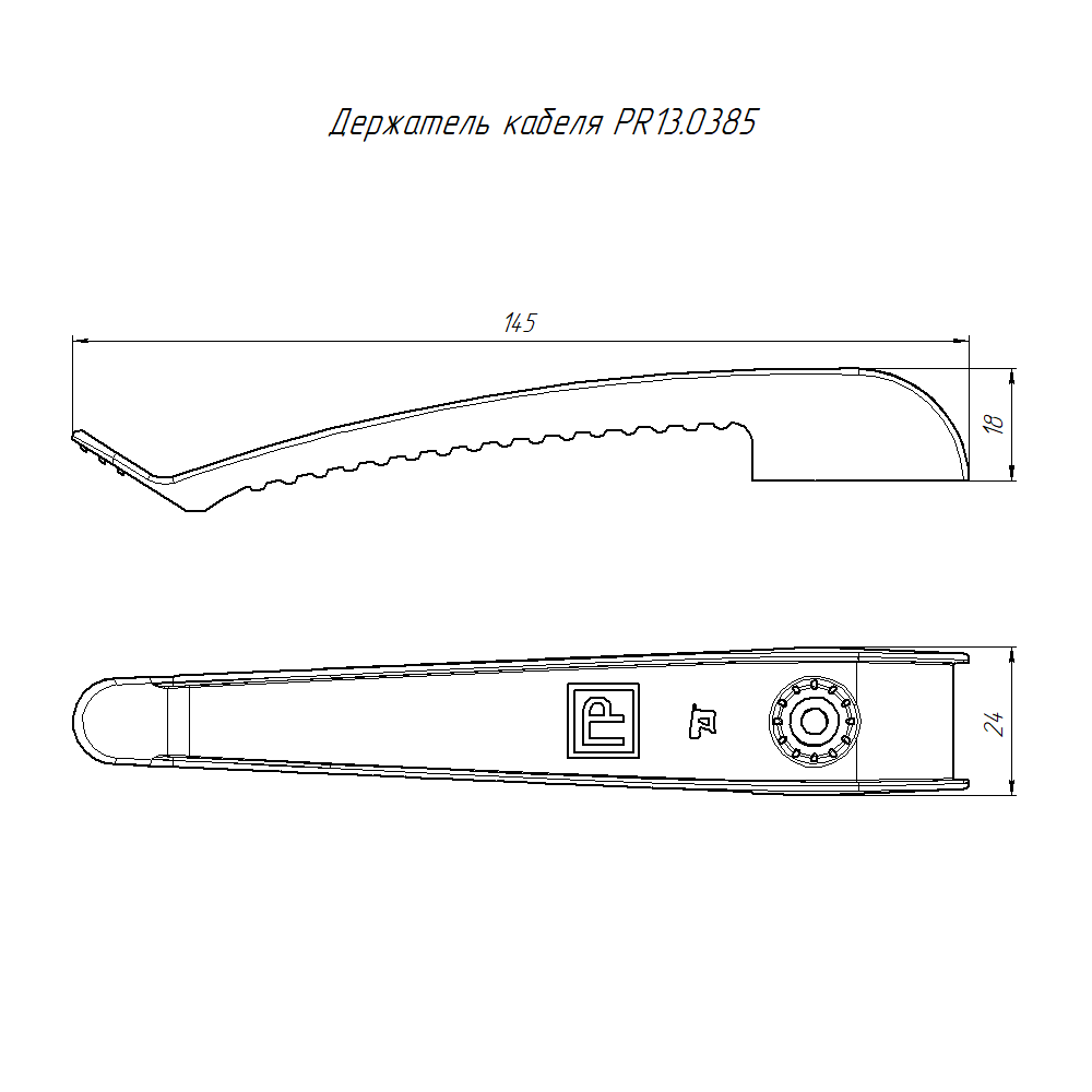 Держатель круглого кабеля односторонний для прямого монтажа на 8 мест белый (20шт/240шт уп/кор) Промрукав