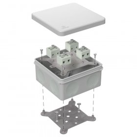Коробка огнестойкая для о/п двухкомпонентная 60-0300-FR6.0-8 Е15-Е120 RAL7035 100х100х50 (14 шт/кор) Промрукав
