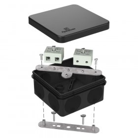 Коробка огнестойкая для о/п двухкомпонентная 60-0210-FR10.0-4 Е15-Е120 RAL9005 80х80х40 (44 шт/кор) Промрукав