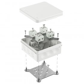Коробка огнестойкая для о/п двухкомпонентная 60-0303-FR6.0-8 Е15-Е120 RAL9003 100х100х40 (16 шт/кор) Промрукав