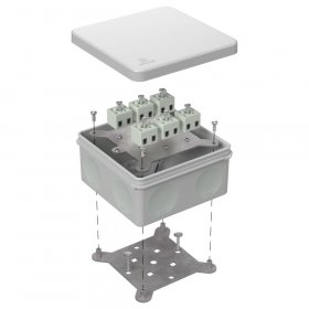 Коробка огнестойкая для о/п двухкомпонентная 60-0300-FR2.5-12 Е15-Е120 RAL7035 100х100х50 (14 шт/кор) Промрукав