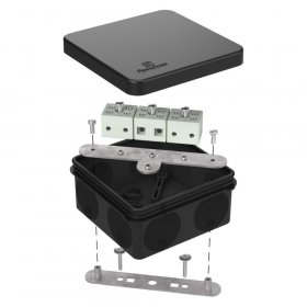 Коробка огнестойкая для о/п двухкомпонентная 60-0210-FR6.0-6 Е15-Е120 RAL9005 80х80х40 (44 шт/кор) Промрукав