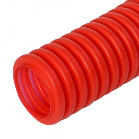 Труба гофрированная ПНД защитная для МПТ (пешель) красная d63/50,6 мм (15м/360м уп/пал) Промрукав