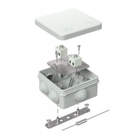 Коробка огнестойкая для о/п 40-0210-FR2.5-4-П Е15-Е120 с термопредохранителем RAL7035 80х80х40 (44 шт/кор) Промрукав