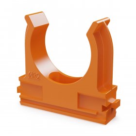Крепёж-клипса для труб АБС-пластик оранжевая d32 мм (25шт/500шт уп/кор) Промрукав