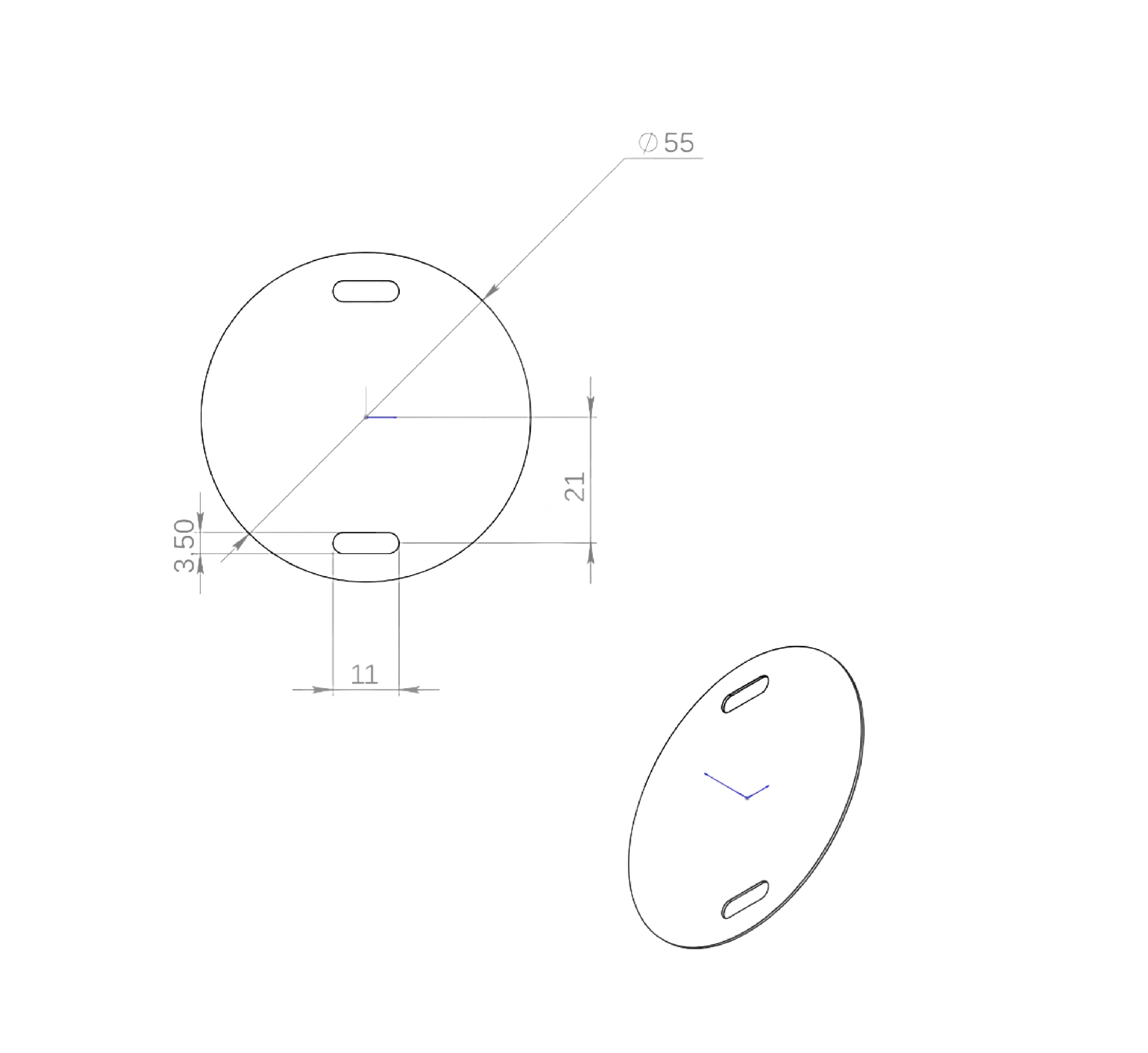 Бирка кабельная У-135, круглая, диаметр 55 мм (5 шт/уп) (INOX) Промрукав