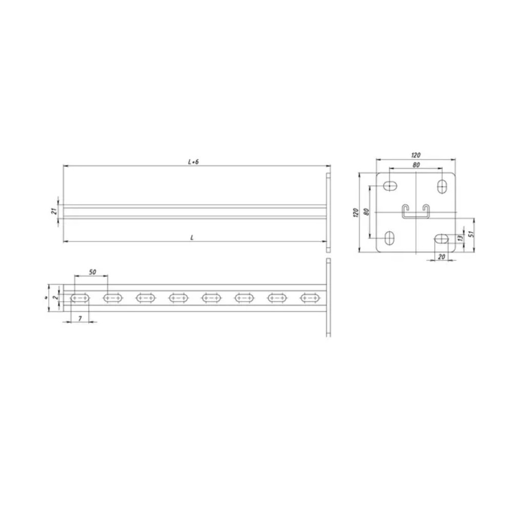 Стойка STRUT HDZ СС-41х21х800 (2,5мм) Промрукав