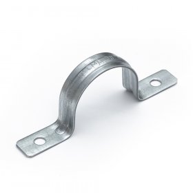 Скоба металлическая двухлапковая усиленная противопожарная СМДУ d38-40 мм отв. d 6,5 мм (50шт/350шт уп/кор) Промрукав