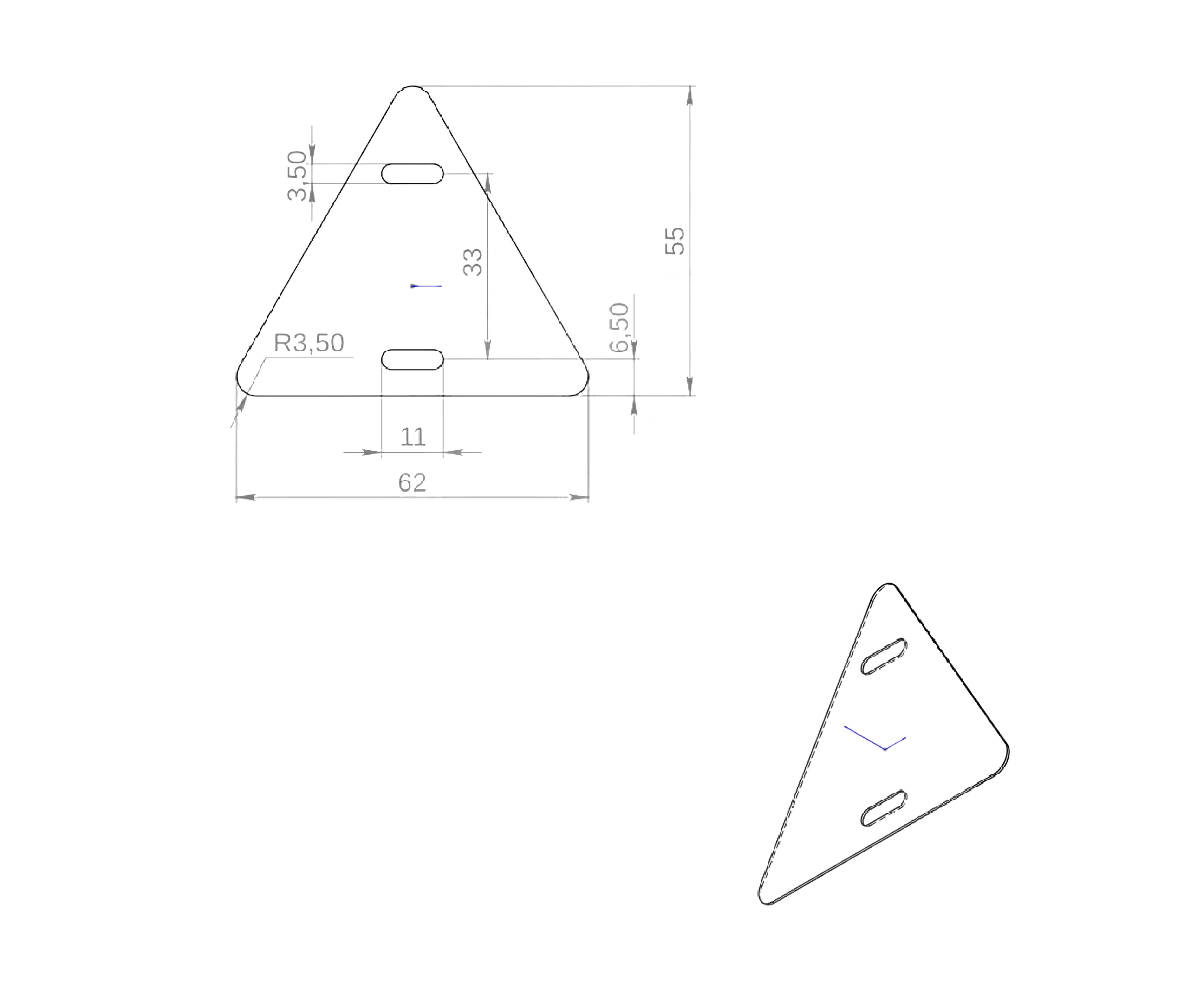 Бирка кабельная У-136, треугольная, 62х55 мм (5 шт/уп) (INOX) Промрукав