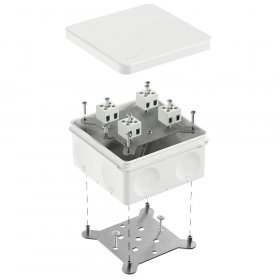 Коробка огнестойкая для о/п двухкомпонентная 60-0300-FR2.5-8 Е15-Е120 RAL9003 100х100х50 (14 шт/уп) Промрукав
