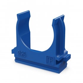 Крепёж-клипса для труб АБС-пластик синяя d25 мм в малой упаковке (10шт/500шт уп/кор) Промрукав