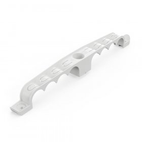 Держатель труб для прямого монтажа двусторонний на 8 мест в гофроящике серый d20 (100шт/кор) Промрукав