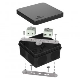 Коробка огнестойкая для о/п двухкомпонентная 60-0210-FR6.0-4 Е15-Е120 RAL9005 80х80х40 (44 шт/кор) Промрукав