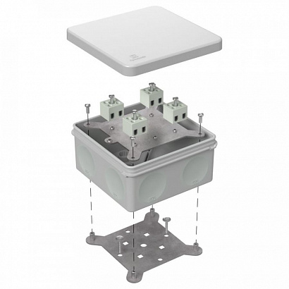 Коробка огнестойкая для о/п двухкомпонентная 60-0300-FR2.5-8 Е15-Е120 RAL7035 100х100х50 (14 шт/кор) Промрукав
