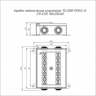 Коробка металлическая огнестойкая 70-0385-FR10.0-24 E15-E120 RAL2003 150x200x60 (6 шт/кор) Промрукав