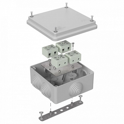 Коробка огнестойкая для о/п 40-0300-FR6.0-8 Е15-Е120 RAL7035 100х100х50 (14 шт/кор) Промрукав
