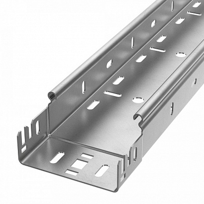 Лоток перфорированный Профи INOX (AISI 304) 100х50х3000 (1,0 мм) (6 м/уп) Промрукав