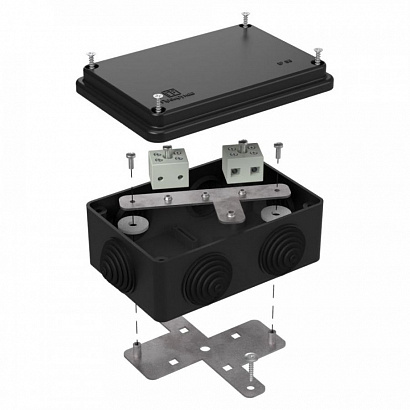 Коробка огнестойкая для о/п 40-0340-FR6.0-4 Е15-Е120 RAL9005 120х80х50 (23 шт/кор) Промрукав
