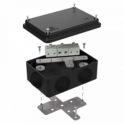 Коробка огнестойкая для о/п 40-0340-FR6.0-6 Е15-Е120 RAL9005 120х80х50 (23 шт/кор) Промрукав