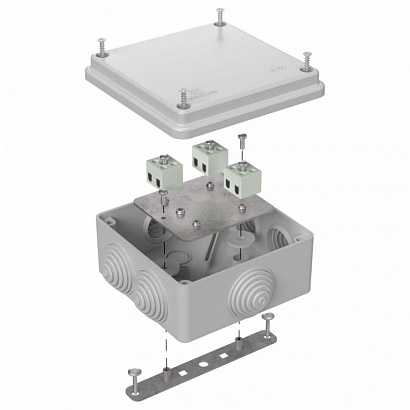 Коробка огнестойкая для о/п 40-0300-FR2.5-6 Е15-Е120 RAL7035 100х100х50 (14 шт/кор) Промрукав