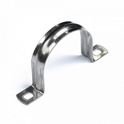 Скоба металлическая двухлапковая СМД(INOX) d48-50 мм (10шт/150шт уп/кор) Промрукав