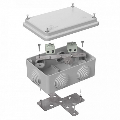 Коробка огнестойкая для о/п 40-0340-FR1.5-4 Е15-Е120 RAL7035 120х80х50 (23 шт/кор) Промрукав
