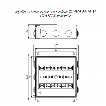 Коробка металлическая огнестойкая 70-0390-FR10.0-32 E15-E120 RAL2003 200x200x65 (4 шт/кор) Промрукав