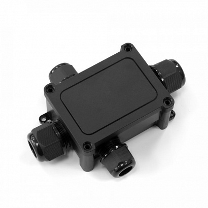 Распределительная коробка 4-вводная IP68 ПА66 40А 450В d5-14 мм 135х96х42 черная Промрукав