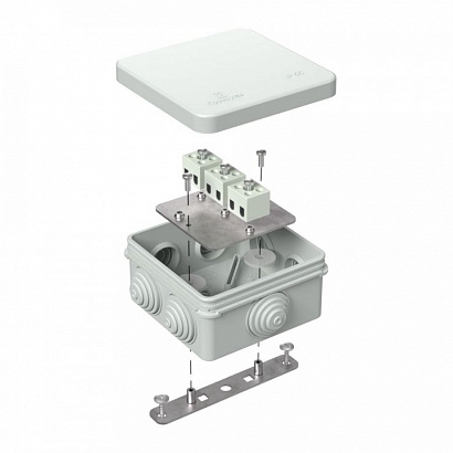 Коробка огнестойкая для о/п 40-0210-FR1.5-6 Е15-Е120 RAL7035 80х80х40 (44 шт/кор) Промрукав