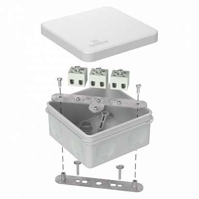 Коробка огнестойкая для о/п двухкомпонентная 60-0210-FR2.5-6 Е15-Е120 RAL7035 80х80х40 Промрукав