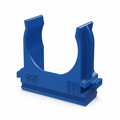 Крепёж-клипса для труб АБС-пластик синяя d25 мм (100шт/1000шт уп/кор) Промрукав