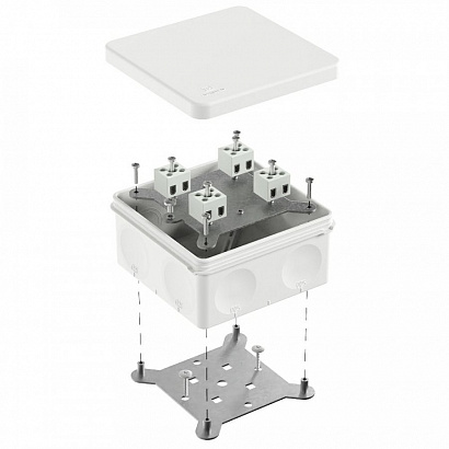 Коробка огнестойкая для о/п двухкомпонентная 60-0300-FR2.5-8 Е15-Е120 RAL9003 100х100х50 (14 шт/уп) Промрукав