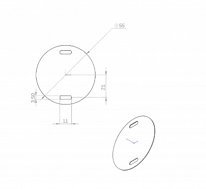 Бирка кабельная У-135, круглая, диаметр 55 мм (50 шт/уп) (INOX) Промрукав