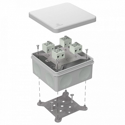 Коробка огнестойкая для о/п двухкомпонентная 60-0300-FR6.0-8 Е15-Е120 RAL7035 100х100х50 (14 шт/кор) Промрукав