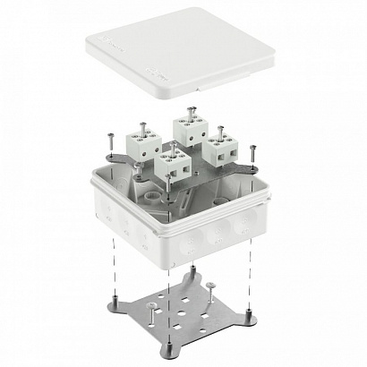 Коробка огнестойкая для о/п двухкомпонентная 60-0303-FR6.0-8 Е15-Е120 RAL9003 100х100х40 (16 шт/кор) Промрукав