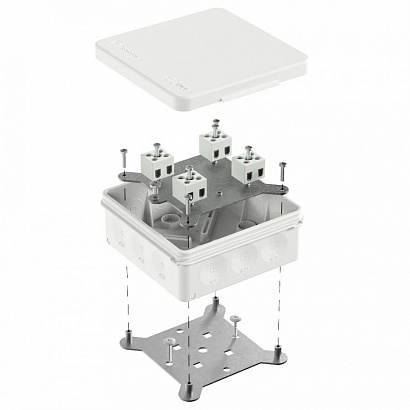 Коробка огнестойкая для о/п двухкомпонентная 60-0303-FR2.5-8 Е15-Е120 RAL9003 100х100х40 (16 шт/кор) Промрукав