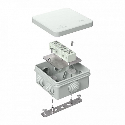 Коробка огнестойкая для о/п 40-0210-FR6.0-6 Е15-Е120 RAL7035 80х80х40 (44 шт/кор) Промрукав