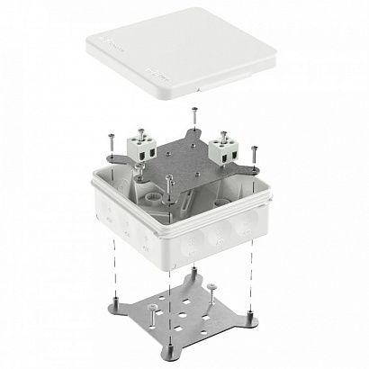 Коробка огнестойкая для о/п двухкомпонентная 60-0303-FR2.5-4 Е15-Е120 RAL9003 100х100х40 (16 шт/кор) Промрукав