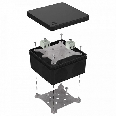 Коробка огнестойкая для о/п двухкомпонентная 60-0300-FR2.5-4 Е15-Е120 RAL9005 100х100х50 (14 шт/кор) Промрукав