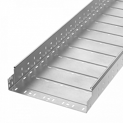 Лоток перфорированный Профи INOX (AISI 304) 400х100х3000 (1,0 мм) (6 м/уп) Промрукав