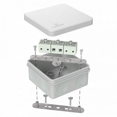 Коробка огнестойкая для о/п двухкомпонентная 60-0210-FR6.0-6 Е15-Е120 RAL7035 80х80х40 Промрукав