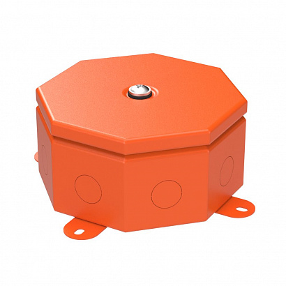 Коробка металлическая огнестойкая Октагон 70-0101-FR6.0-8 Е15-Е120 RAL2003 130х130х63 (9 шт/кор) Промрукав