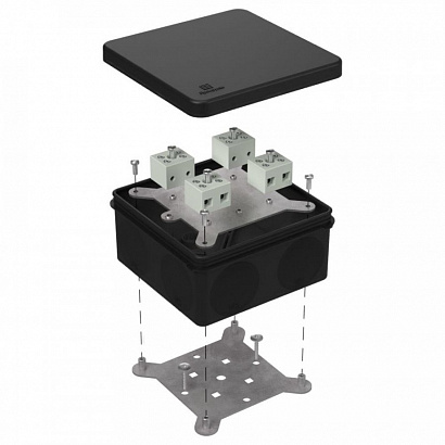 Коробка огнестойкая для о/п двухкомпонентная 60-0300-FR6.0-8 Е15-Е120 RAL9005 100х100х50 (14 шт/кор) Промрукав