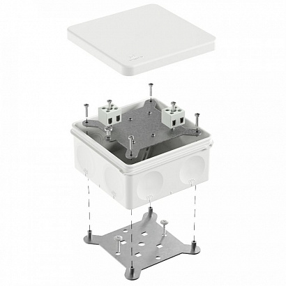 Коробка огнестойкая для о/п двухкомпонентная 60-0300-FR2.5-4 Е15-Е120 RAL9003 100х100х50 (14 шт/уп) Промрукав